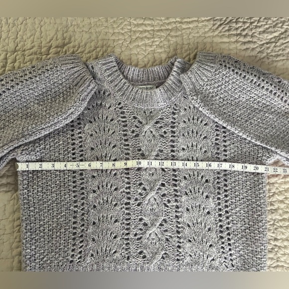 Heartloom lilac Cable Knit long sleeve sweater women’s Small - Picture 7 of 9